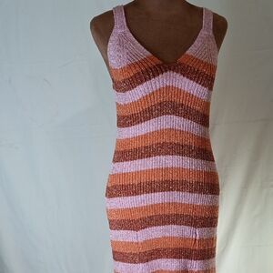 Kate Spade Pink and Brown Striped Knit Top